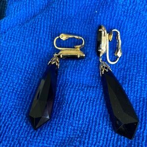 Elegant Gold and Black Drop Earrings